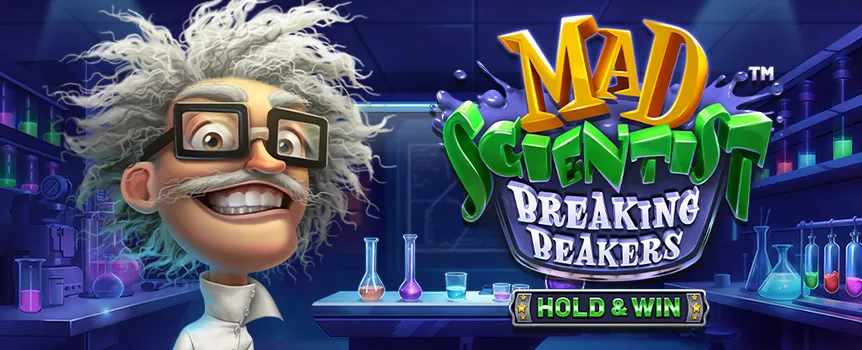 Step into the lab with Mad Scientist: Breaking Beakers at SlotsLV! Smash beakers, trigger Hold & Win, and chase multipliers up to 5,000x.